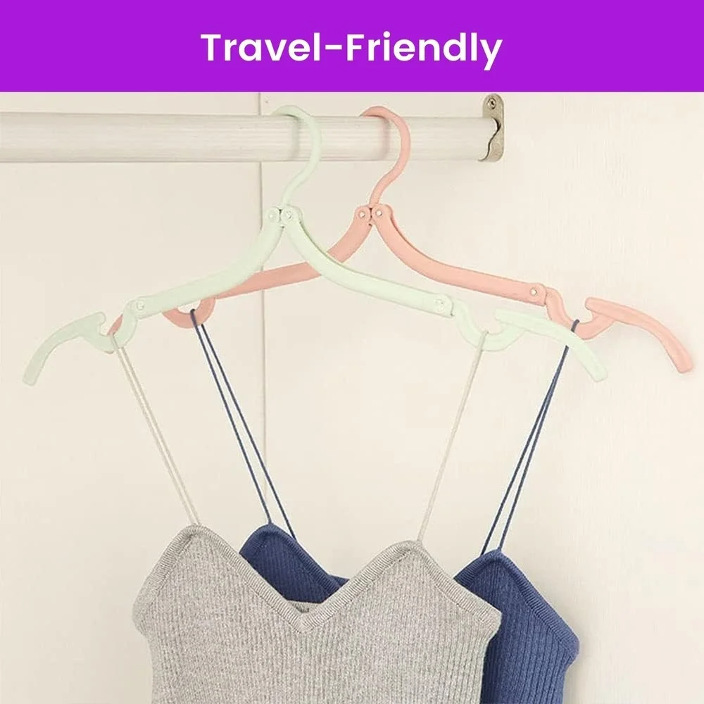 👍 13pcs Travel Clothes Hangers with Clips Folding Cruise Hangers Clothesline